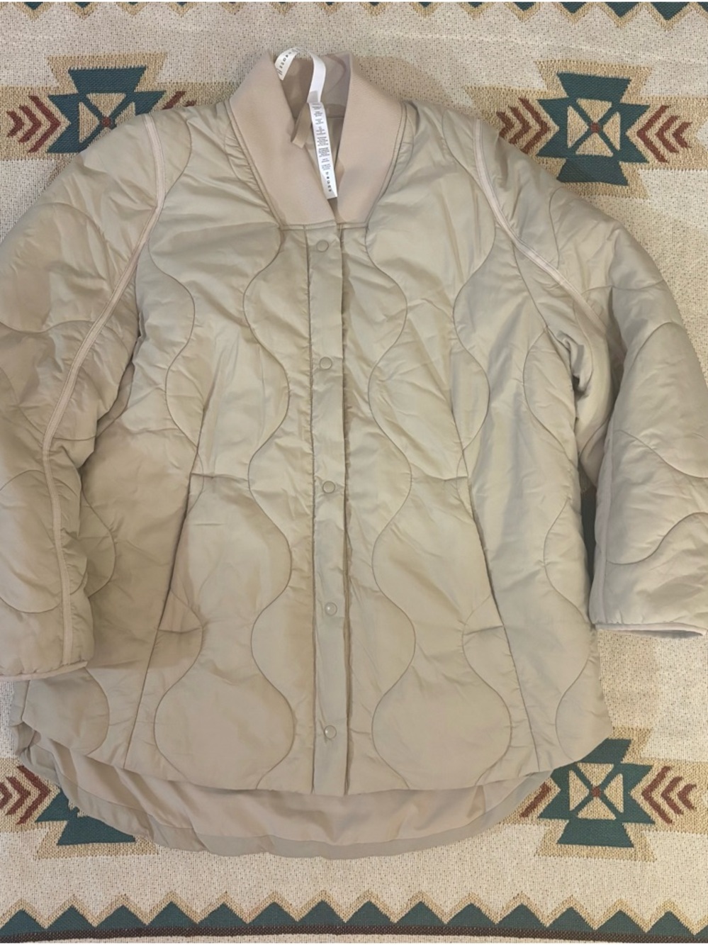 lululemon athletica Light Beige Quilted Snap-Front Jacket